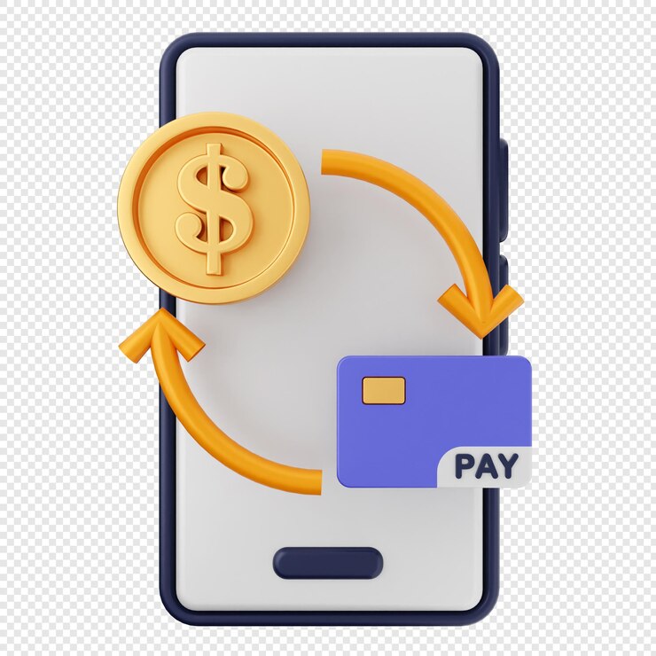 PSD pagamento por ícone de smartphone 3d