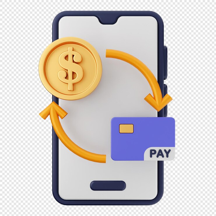 PSD pagamento por ícone de smartphone 3d