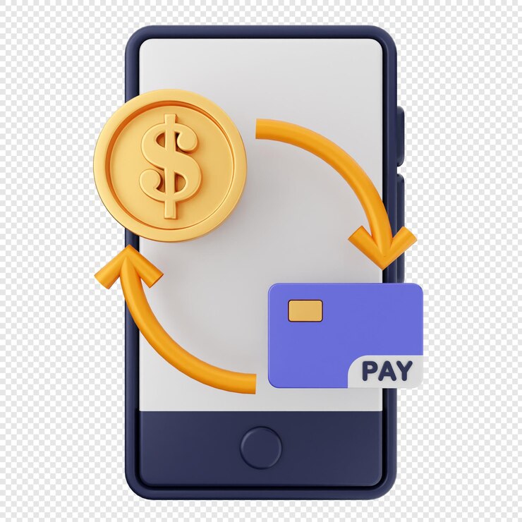 PSD pagamento por ícone de smartphone 3d