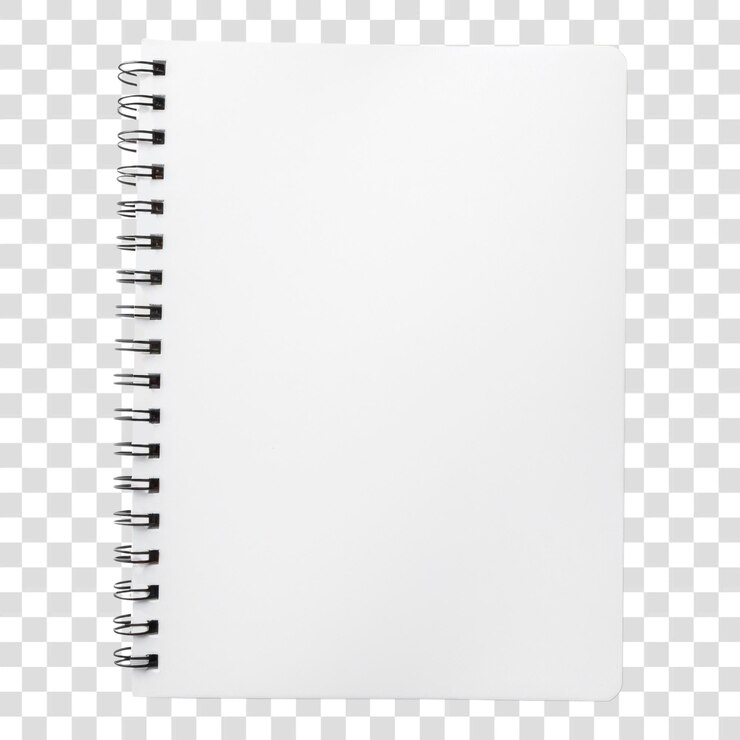 PSD page blanche du carnet de notes en spirale