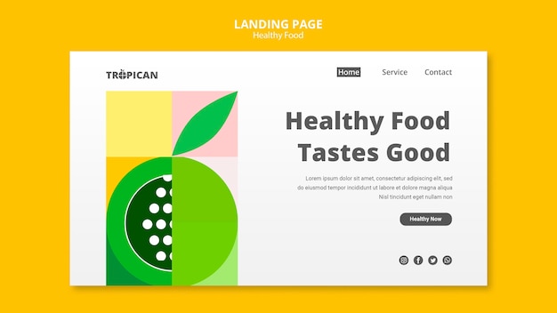 Page de destination des aliments sains