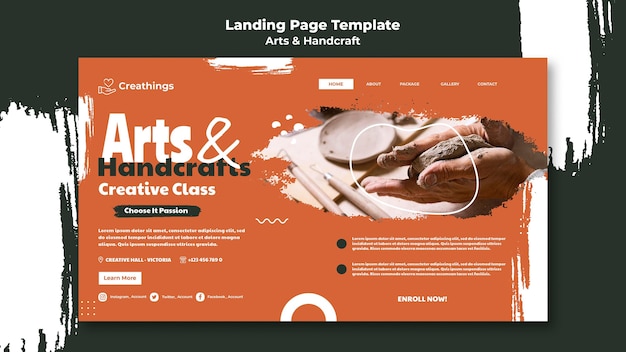Page de destination des arts et de l'artisanat