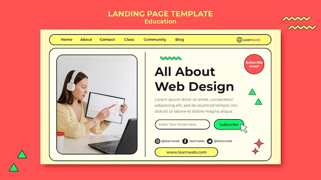 Page de destination de l'atelier de conception Web