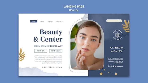 Page de destination beauté et soins