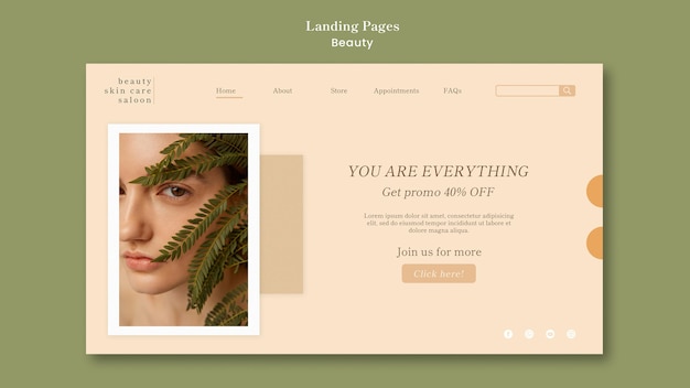 Page de destination beauté