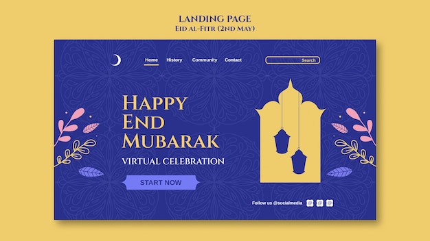 PSD page de destination de la célébration de l'aïd al-fitr