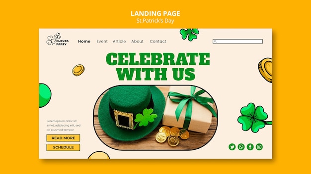 Page de destination de la célébration de la saint-patrick