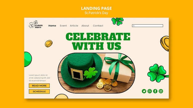 PSD page de destination de la célébration de la saint-patrick