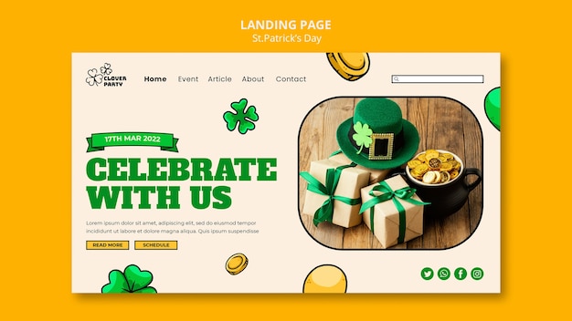 Page de destination de la célébration de la saint-patrick