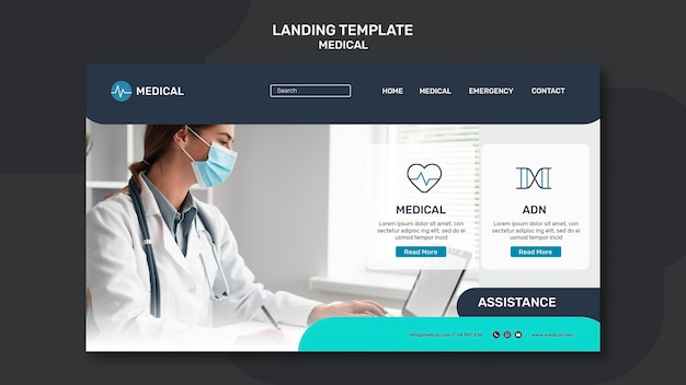 PSD page de destination du concept de soins de santé