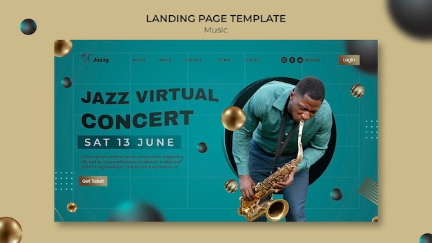 Page de destination du festival de musique jazz