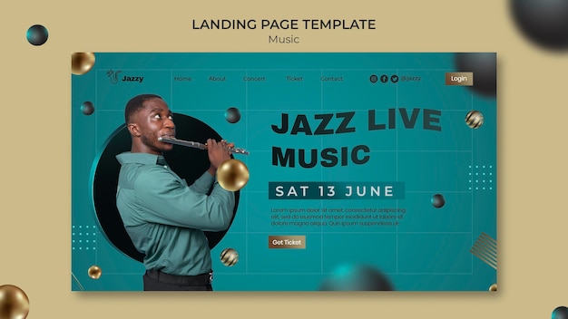 PSD page de destination du festival de musique jazz