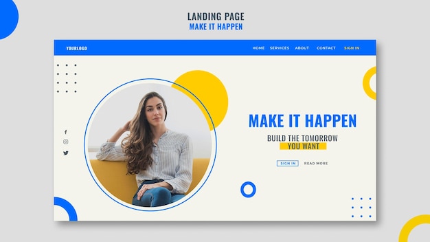 Page de destination du modèle d'annonce commerciale Memphis