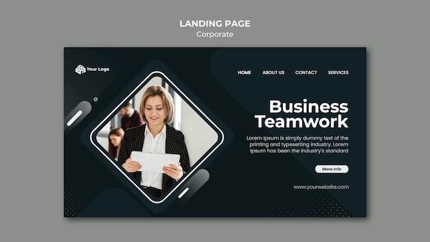 Page de destination du modèle d'annonce d'entreprise