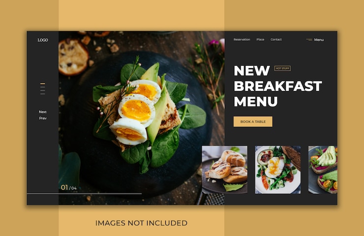 PSD page de destination du restaurant
