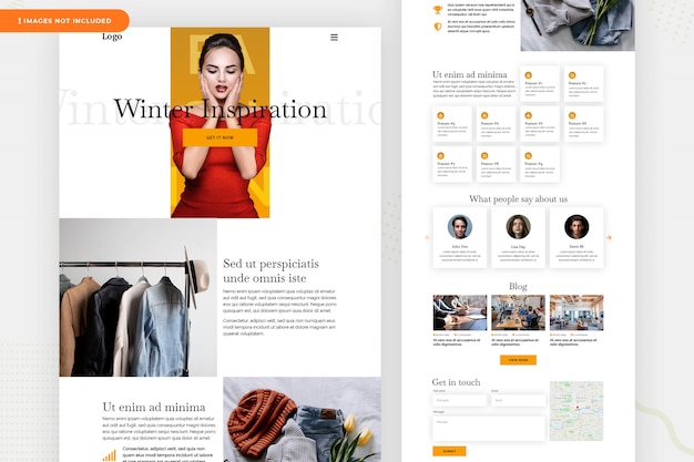 Page de destination du site Web de mode