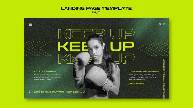 PSD page de destination de l'entraînement en salle de sport