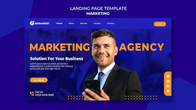 Page De Destination De L'entreprise De Marketing