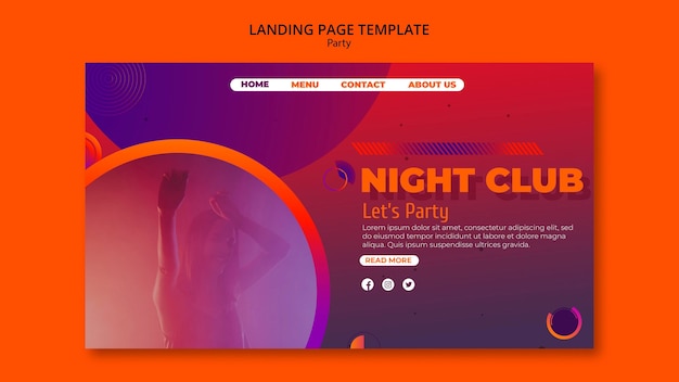 Page de destination de la fête