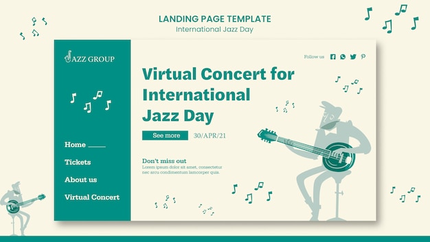 Page De Destination De La Journée Internationale Du Jazz