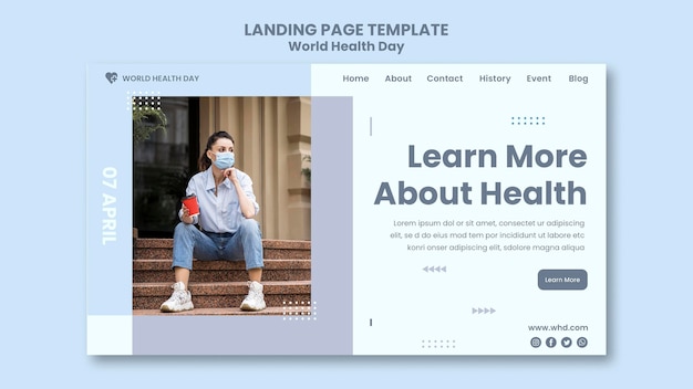 PSD page de destination de la journée mondiale de la santé