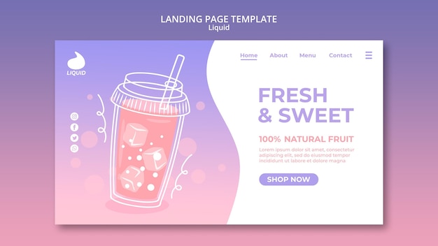 PSD page de destination liquide