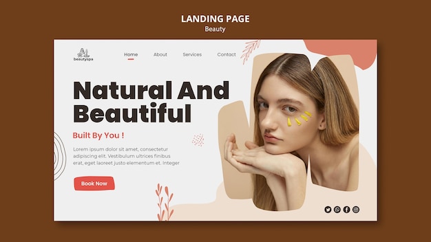 PSD page de destination naturelle et beauté