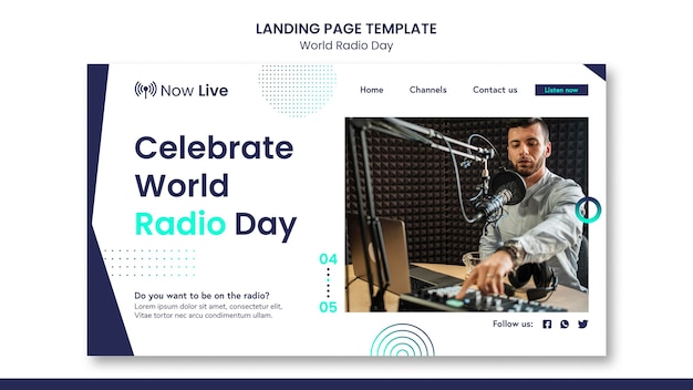 PSD page de destination pour la journée mondiale de la radio