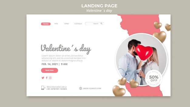 PSD page de destination de la saint-valentin