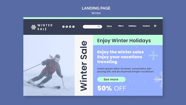 PSD page de destination des soldes d'hiver