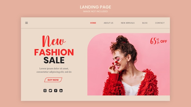 PSD page de destination de vente de mode psd