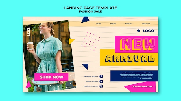 Page de destination de vente de mode