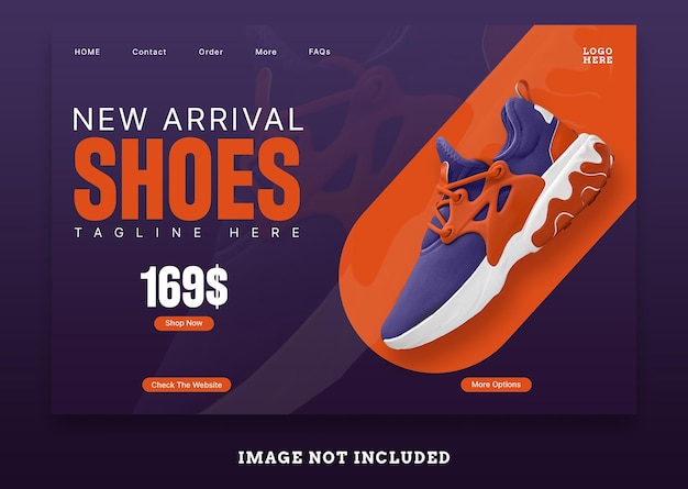 Une page Web qui dit de nouvelles chaussures d'arrivée