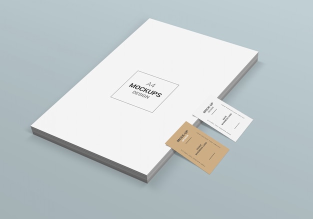 Pagina A4 e biglietto da visita Mock-up