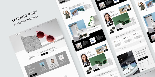 Página de aterrizaje del sitio web de la marca de moda