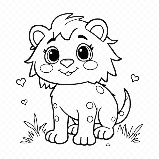 Pagina da colorare Adorabile cucciolo di leone