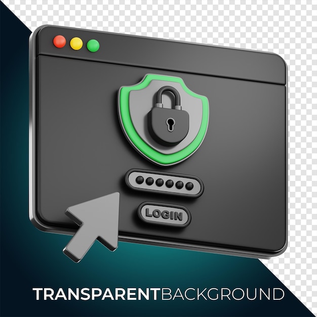 Página da web premium Ícone de tela de bloqueio de segurança renderização em 3d em fundo isolado png PNGWing