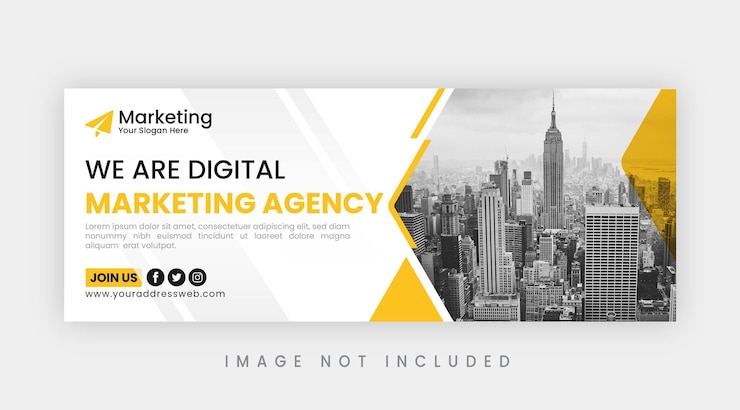 PSD página de capa da agência de marketing digital no facebook ou modelo de banner da web no instagram