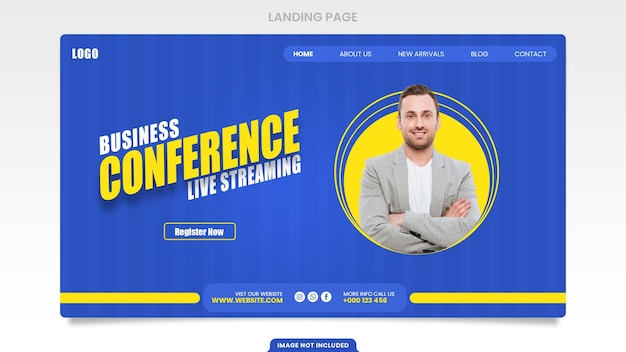 Página de destino da conferência de negócios