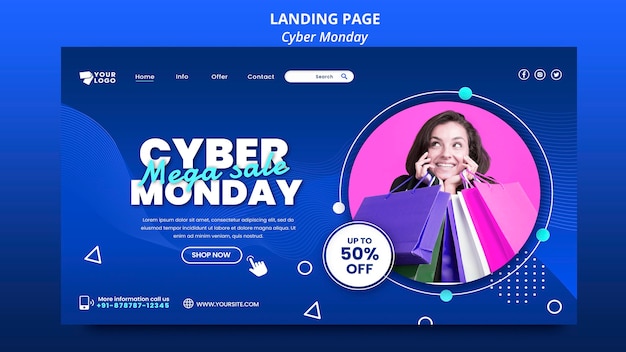 Página de destino da Cyber Monday