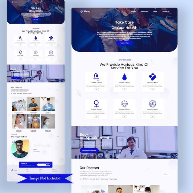 Página de destino da Web de consulta médica