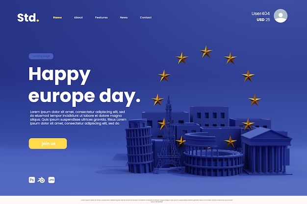 Página de destino do dia da europa