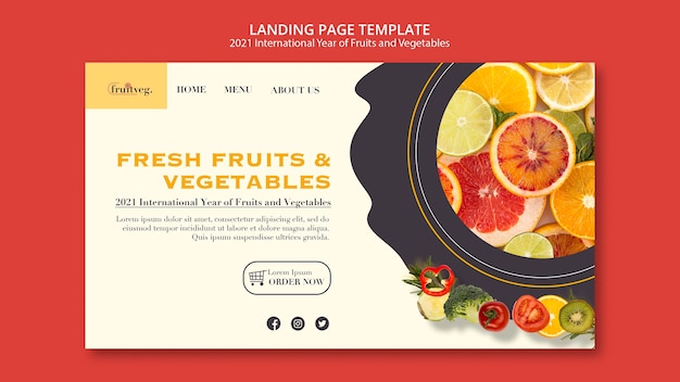 Pagina di destinazione anno di frutta e verdura