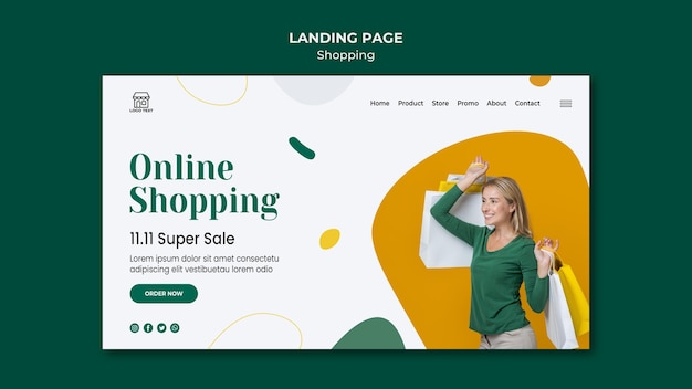 Pagina di destinazione del modello di vendita dello shopping