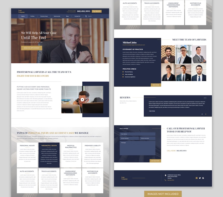 Pagina di destinazione del sito Web dell'avvocato