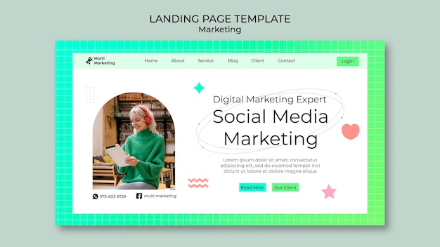 Pagina di destinazione del social media marketing