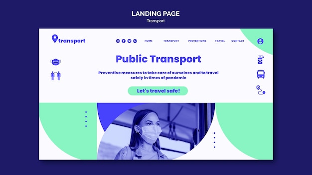 Pagina di destinazione del trasporto pubblico sicuro