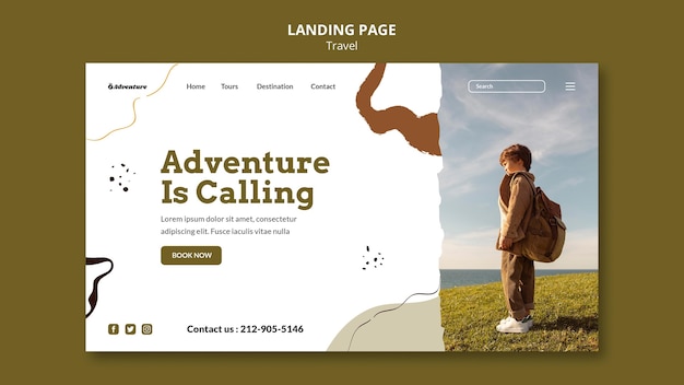 Pagina di destinazione del viaggio per il mondo