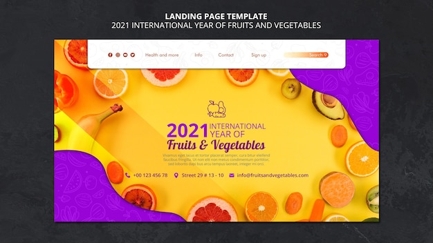 Pagina di destinazione dell'anno internazionale di frutta e verdura