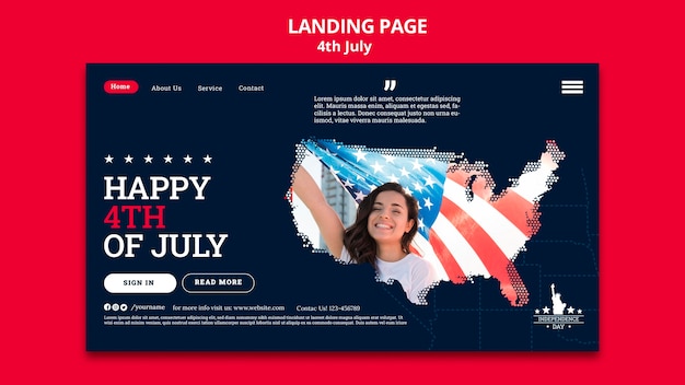 Pagina di destinazione della celebrazione del 4 luglio